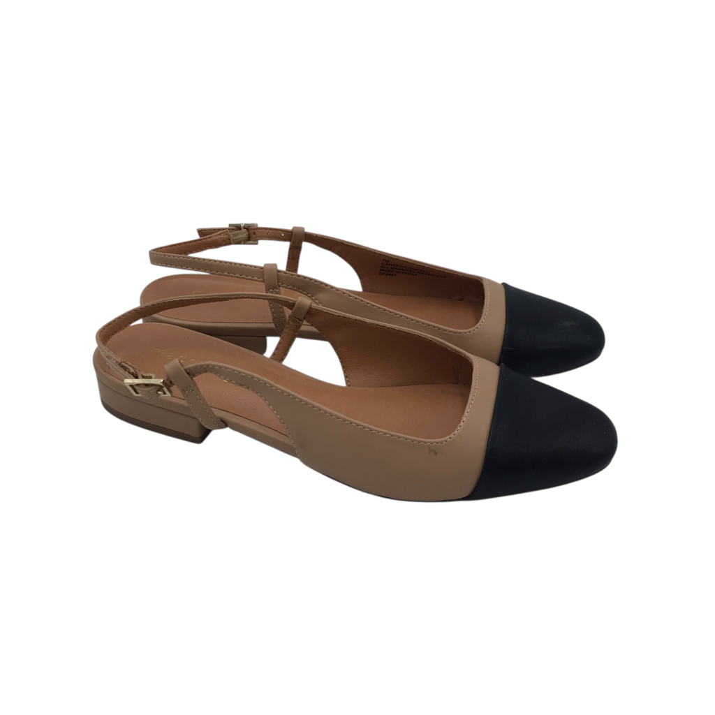 MADDEN GIRL SLINGBACK PUMP SHOES TAN BLACK 7M