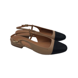 MADDEN GIRL SLINGBACK PUMP SHOES TAN BLACK 7M