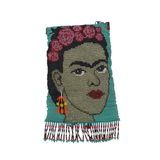 BEADED FRIDA CROSSBODY HANDBAG TEAL RED