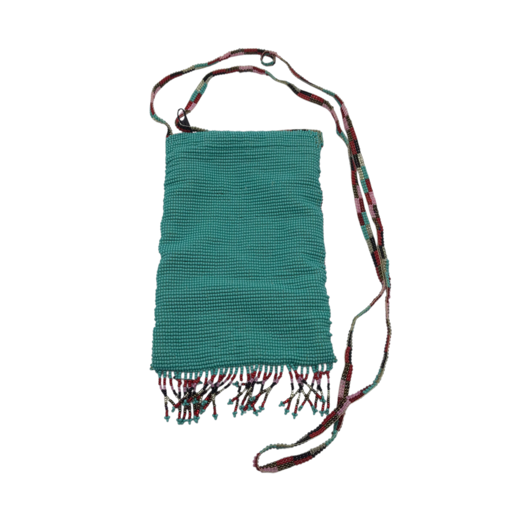 BEADED FRIDA CROSSBODY HANDBAG TEAL RED