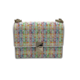 KATE SPADE NWT$398 TWEED CROSSBODY HANDBAG WHITE PINK