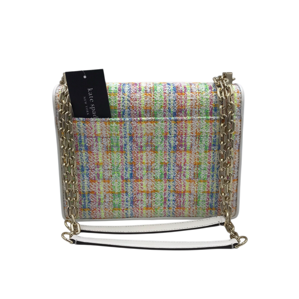 KATE SPADE NWT$398 TWEED CROSSBODY HANDBAG WHITE PINK