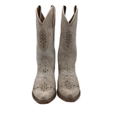 DAN POST WESTERN SQUARE TOE BOOTS BEIGE 7M