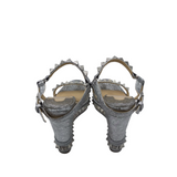 CHRISTIAN LOUBOUTIN PYRACLOU 110 WEDGES LUXE SHOES SILVER 40