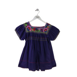 FIESTA EMBROIDERED SHORT SLEEVE TOP NAVY MULTI SMALL