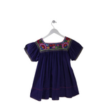 FIESTA EMBROIDERED SHORT SLEEVE TOP NAVY MULTI SMALL