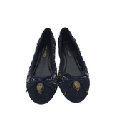 KURT GEIGER EAGLE BALLET FLAT SHOES NAVY YELLOW 11