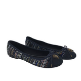 KURT GEIGER EAGLE BALLET FLAT SHOES NAVY YELLOW 11