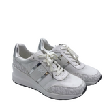 MICHAEL MICHAEL KORS WEDGE SNEAKER SHOES SILVER WHITE 8