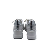 MICHAEL MICHAEL KORS WEDGE SNEAKER SHOES SILVER WHITE 8