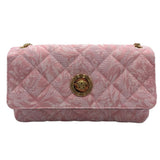 VERSACE BAROQUE JACQUARD QUILTED MEDUSA LUXE HANDBAG PINK