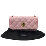 VERSACE BAROQUE JACQUARD QUILTED MEDUSA LUXE HANDBAG PINK