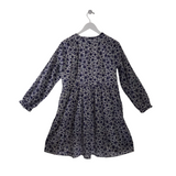 OLIVIA JAMES FLORAL LONG SLEEVE DESIGNER DRESS NAVY WHITE XSMALL