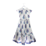 NWT$234 MIDI FLORAL CAP SLEEVE DESIGNER DRESS WHITE PURPLE XSMALL