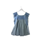 FIESTA EMBROIDERED DESIGNER TOP BLUE GREEN XL