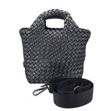 RET$245 METALLIC WOVEN CROSSBODY HANDBAG SILVER BLACK