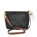 CONSUELA RET$165 RATTLE CROSSBODY HANDBAG BLACK BROWN
