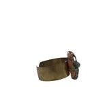 BRASS CUFF GEMSTONE BRACELET BRASS GREEN