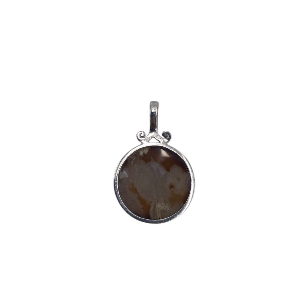 .925 DRUZY GEMSTONE PENDANT JEWELRY SILVER BROWN