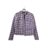 ELIE TAHARI NWT$375 TWEED LONG SLEEVE DESIGNER BLAZER LAVENDER WHITE 6