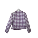 ELIE TAHARI NWT$375 TWEED LONG SLEEVE DESIGNER BLAZER LAVENDER WHITE 6