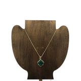 KENDRA SCOTT ADJUSTMENT PENDANT NECKLACE GOLDTONE GREEN