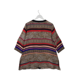JOSEPH RIBKOFF NWT$205 ANIMAL 3/4 SLEEVE DESIGNER BLOUSE RED BROWN 10