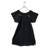 NATIVA FIESTA EMBROIDERED DRESS BLACK BEIGE MEDIUM