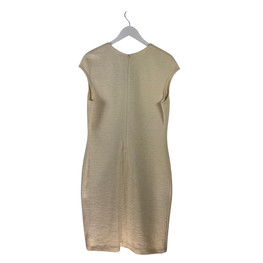 ST JOHN NWT KNIT SLEEVELESS DESIGNER DRESS CREAM 12