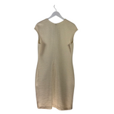 ST JOHN NWT KNIT SLEEVELESS DESIGNER DRESS CREAM 12