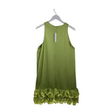TRINA TURK NWT$298 RUFFLE TRIM SLEEVELESS DESIGNER DRESS GREEN LARGE