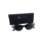 DIFF RET$128 PLASTIC FRAME SUNGLASSES/READERS BLACK WHITE