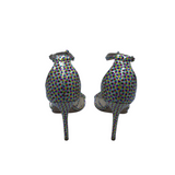 JIMMY CHOO DORY POLKA-DOT STRAPPY HEEL DESIGNER SHOES MULTICOLOR