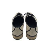 TORY BURCH RET$358 "FAWN" CANVAS ESPADRILLE OXFORD SHOES TAN BLACK 7