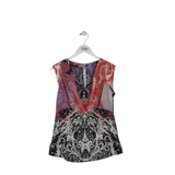 ETRO SILK SLEEVELESS DESIGNER TOP BLACK PEACH 6