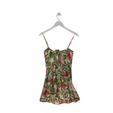 REFORMATION SLEEVELESS FLORAL DESIGNER DRESS OLIVE PINK 4