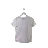RET$225 SEQUIN TEE DESIGNER TOP WHITE YELLOW SMALL