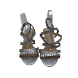 VINCE CAMUTO HEEL STRAPPY SHOES SILVER 9.5M