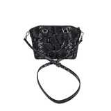 MICHAEL KORS SNAKE PRINT CROSSBODY HANDBAG BLACK GRAY