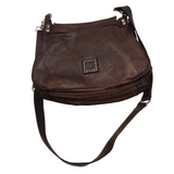 CAMPOMAGGI RET$600 CROSSBODY STUDS HANDBAG BROWN
