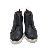 LINEA PAOLO RET$140 LEATHER WEDGE BOOTIE SHOES BLACK 10