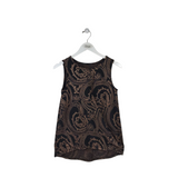 SLEEVELESS TOP TAN BLACK SMALL