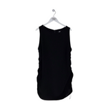 RET$365 RUCHED SLEEVELESS DESIGNER DRESS BLACK XLARGE