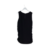 RET$365 RUCHED SLEEVELESS DESIGNER DRESS BLACK XLARGE