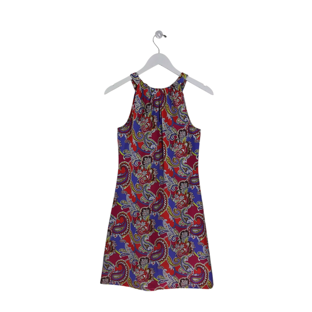 JUDE CONNALLY HALTER DRESS RED BLUE X SMALL