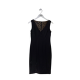 DOLCE & GABBANA LEOPARD LINING SLEEVELESS LUXE DRESS BLACK 44