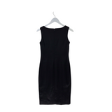 DOLCE & GABBANA LEOPARD LINING SLEEVELESS LUXE DRESS BLACK 44