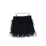 ANTHROPOLOGIE NWT$128 RUFFLE MINI SKIRT BLACK LARGE