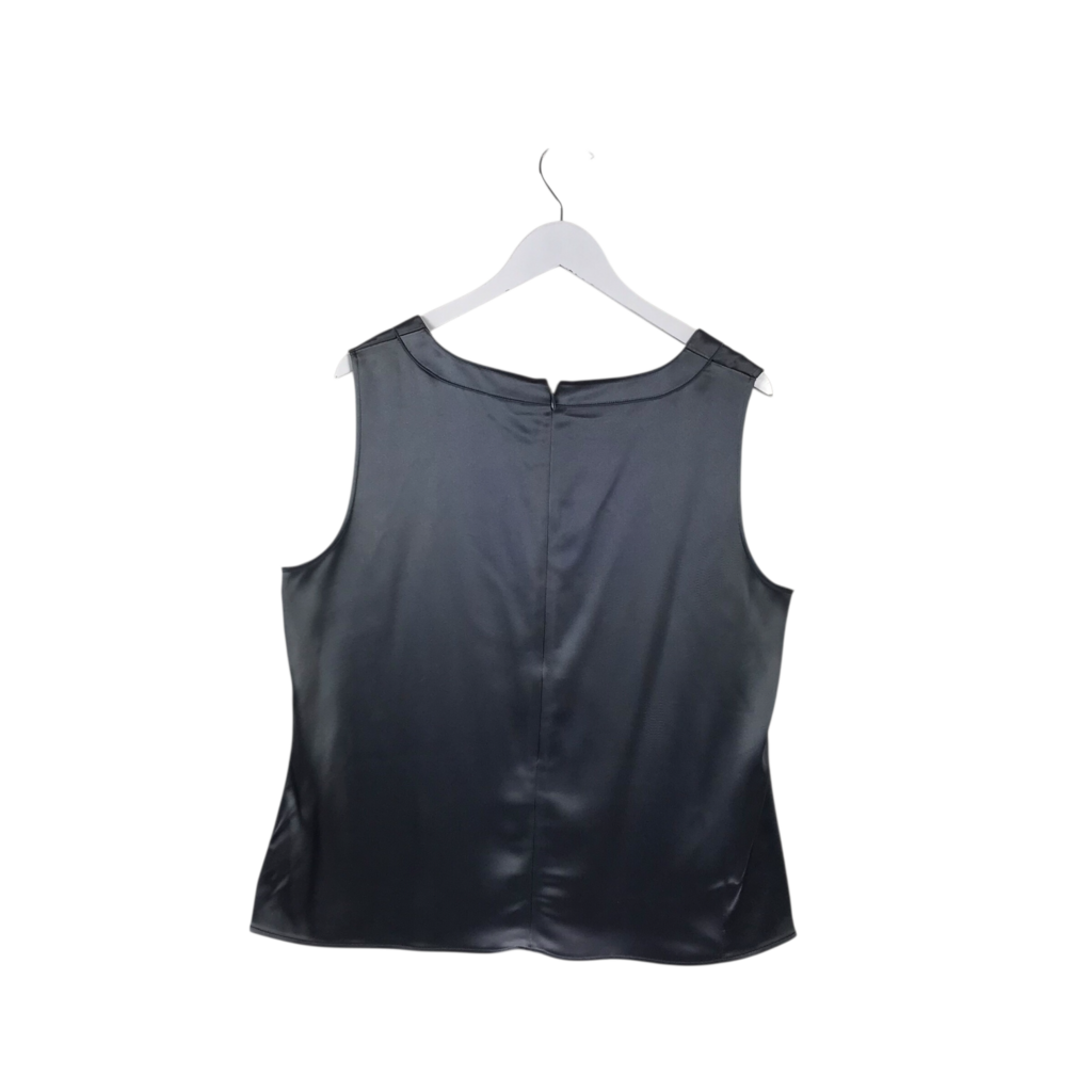 ST JOHN SATIN SLEEVELESS DESIGNER TOP GRAY 16