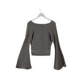 RAMY BROOK FLARE SLEEVE DESIGNER SWEATER GREEN ORANGE LARGE